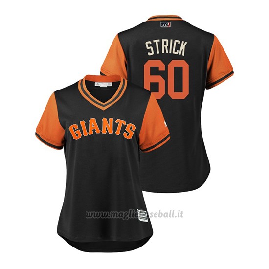 Maglia Baseball Donna San Francisco Giants Hunter Strickland 2018 Llws Players Weekend Strick Nero